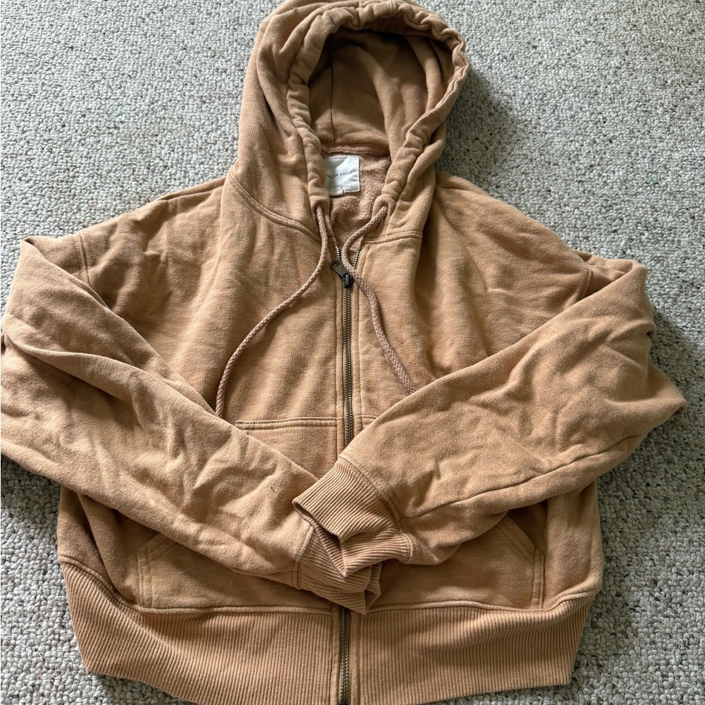 American Eagle Outfitters Tan Hoodie Jacket